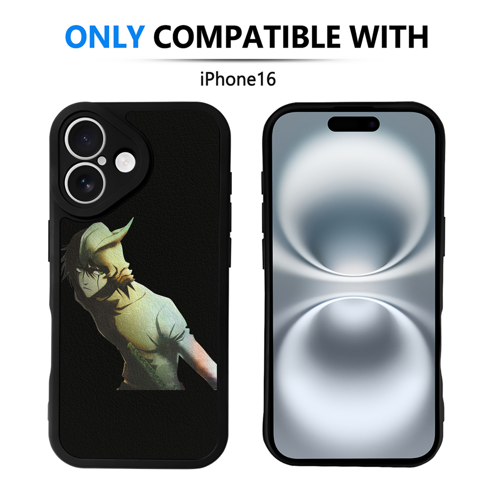 （画像用） ブリーチ ウルキオラ·シファー BLEACH Ulquiorra cifer 【iPhone 16シリーズ対応】シリコンスマホケース（レザー調） 材質：シリコン